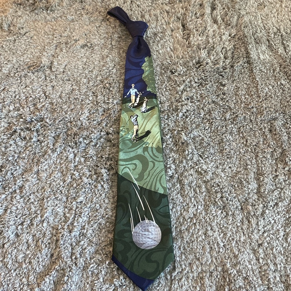 Steven Harris Hand Made Golf Novelty Hobby Tie Polyester